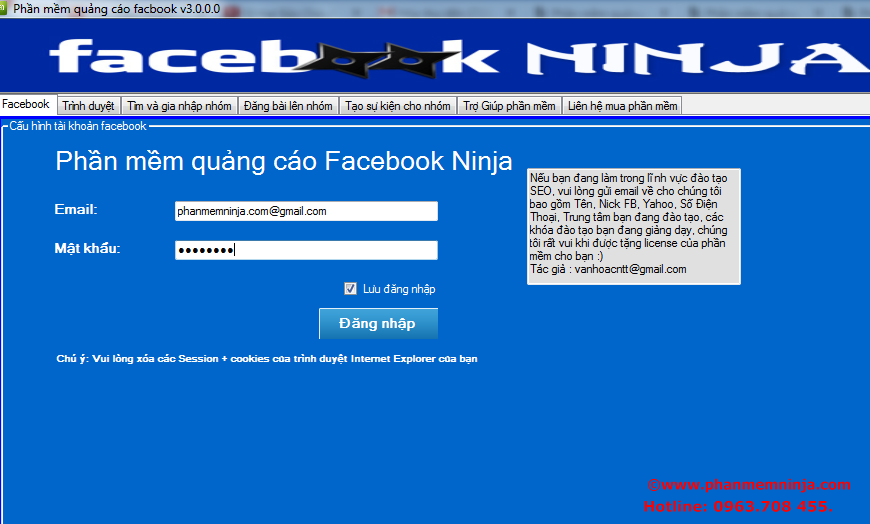fb1 Phần mềm quảng cáo   Phần mềm seo ninja, đăng bài lên blog