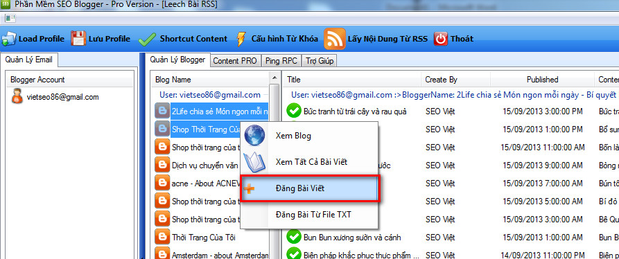 phan mem seo blogspot 8 Phần mềm đăng bài lên Blogspot – Blogger với SEO NINJA