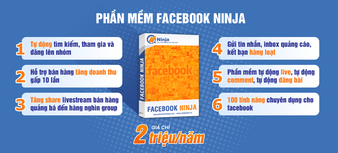 fbninja Facebook Ninja   Phần mềm quảng cáo, đăng tin bán hàng trên Facebook