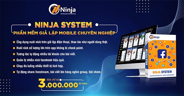 ninja system 600 Phần mềm Ninja System   Phần mềm nuôi nick facebook trên giả lập