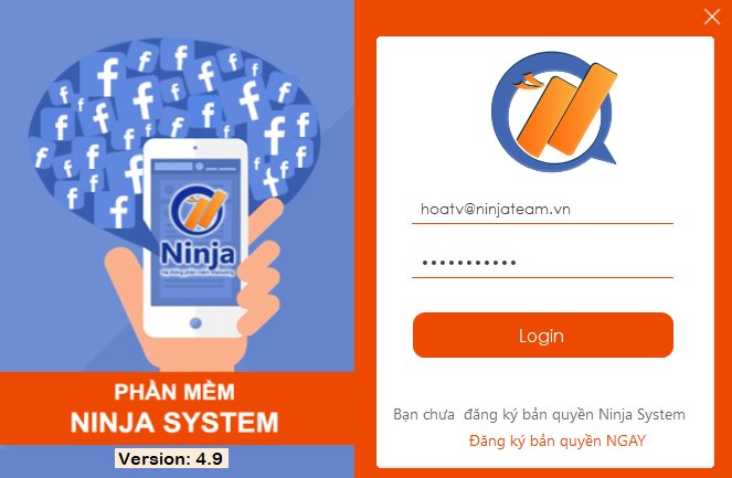 systemv4.9 Ninja System cập nhật phiên bản nuôi nick facebook giả lập V4.9