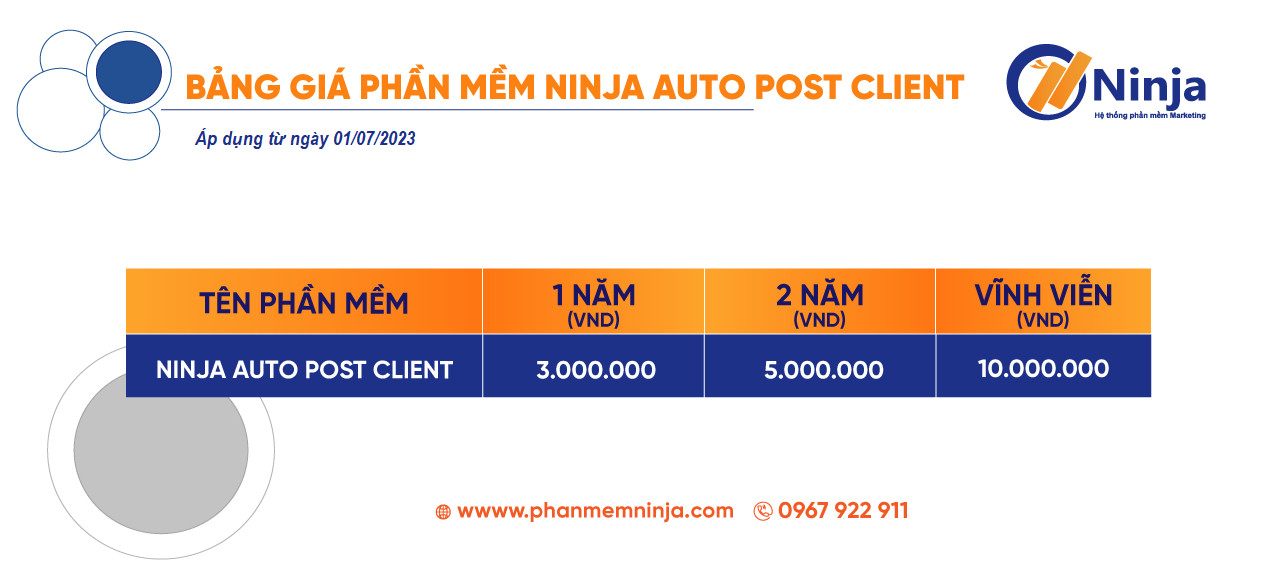 bang gia phan mem ninja auto post client Tool tạo page facebook tự động, số lượng lớn   Ninja Auto Post