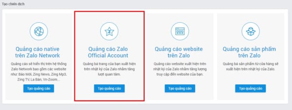 zalo official account1 e1627014262905 Hướng dẫn cách chạy quảng cáo Zalo Official Account hiệu quả