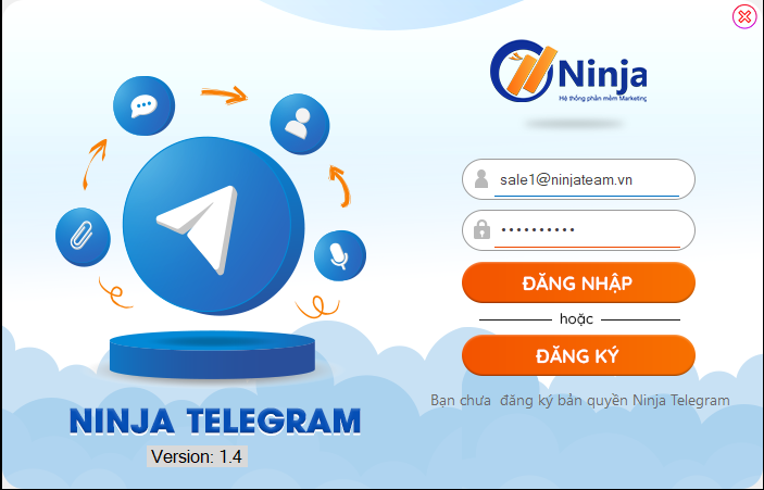 giao dien telegram Ninja Telegram auto add mem telegram vào nhóm tự động