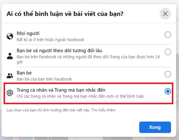 cach tat binh luan cho bai viet tren facebook ca nhan buoc 2 Hướng dẫn cách tắt bình luận cho bài viết trên facebook cực dễ dàng