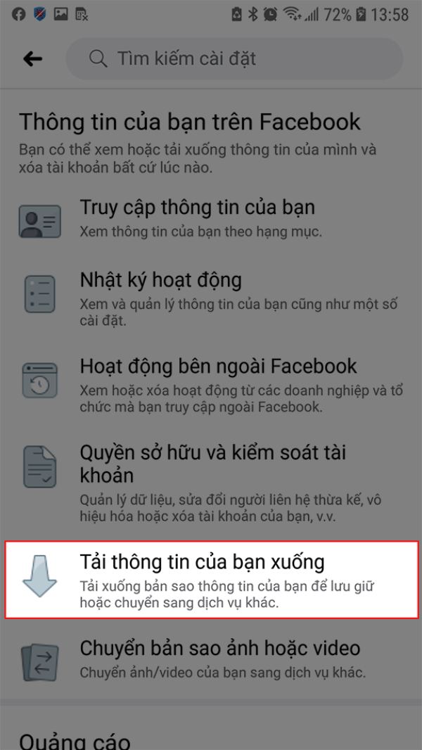 cach khoi phuc anh da xoa tren facebook bang dien thoai buoc 3 Hướng dẫn cách khôi phục ảnh đã xóa trên facebook cực dễ dàng