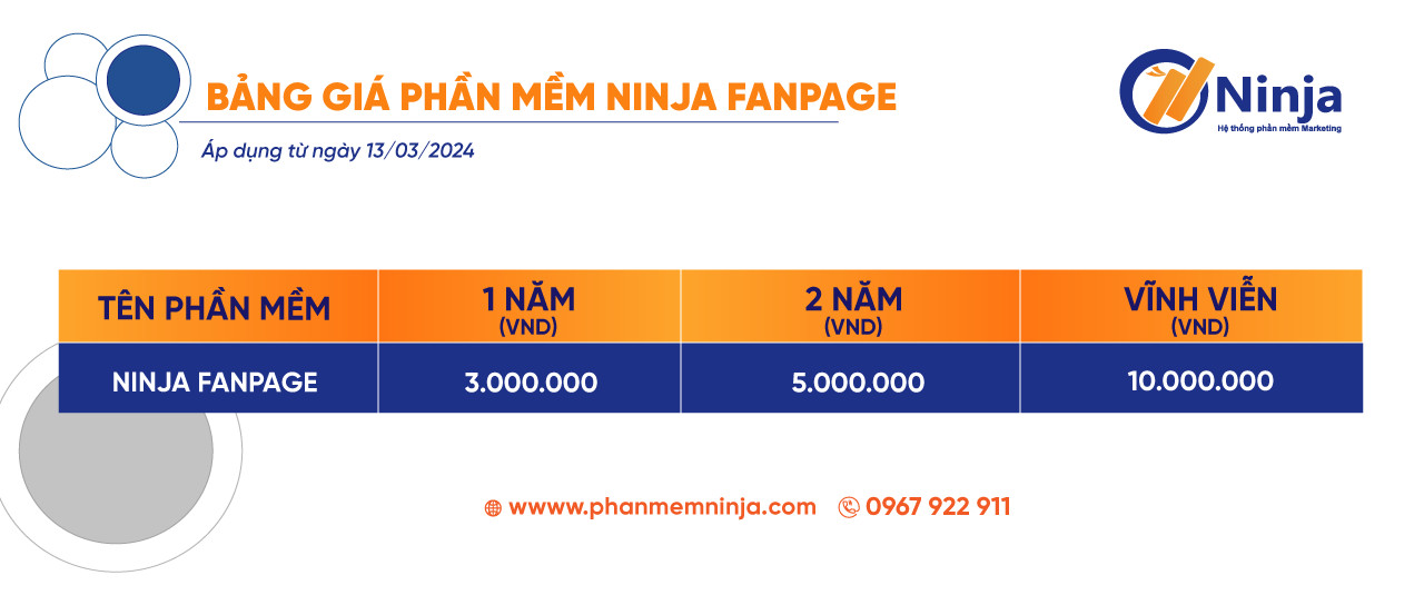 gia phan mem ninja fanpage Ninja Fanpage Phần mềm quản lý fanpage số lượng lớn, tự động 2024