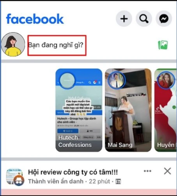 Truy cập vào giao diện chính của Facebook